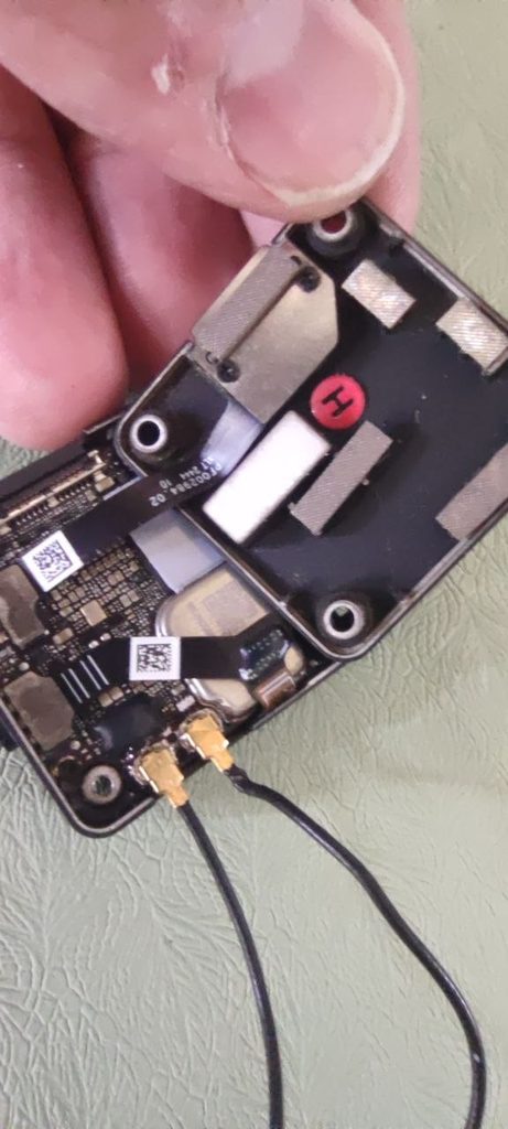 Zalany moduł DJI O4 Pro przed naprawą