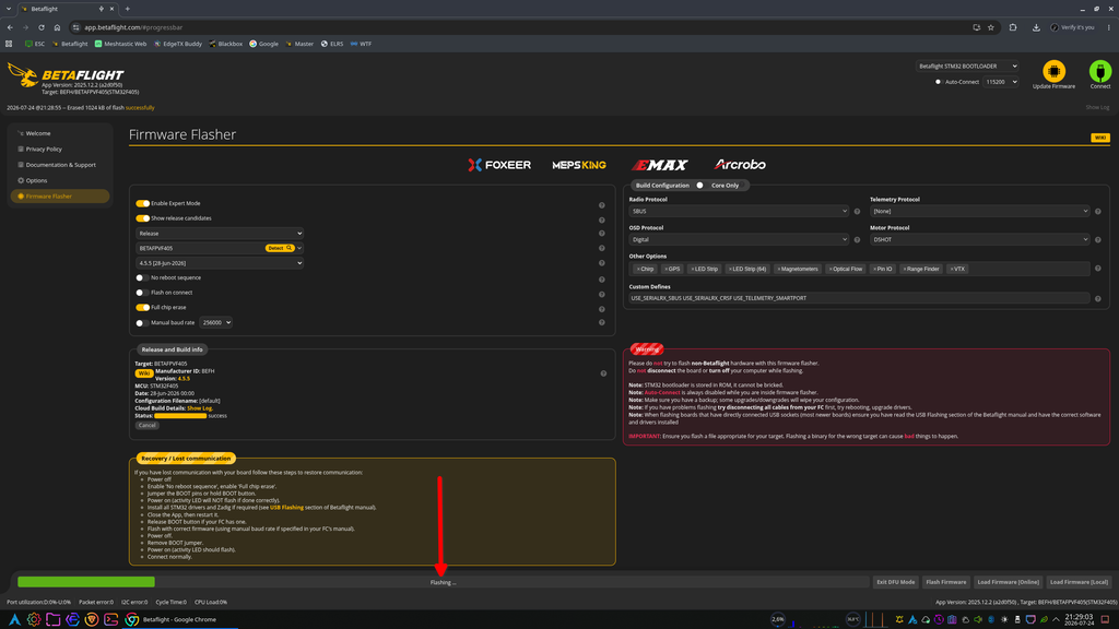 Proces zapisywania oprogramowania Flashing